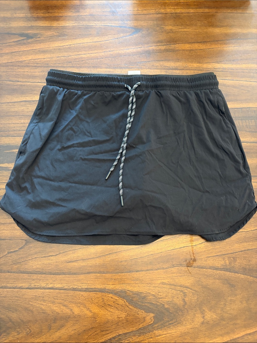Black Drawstring Active Skort - Women